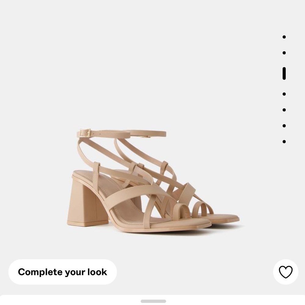 Neutral Strappy Block Heel Sandals - Women